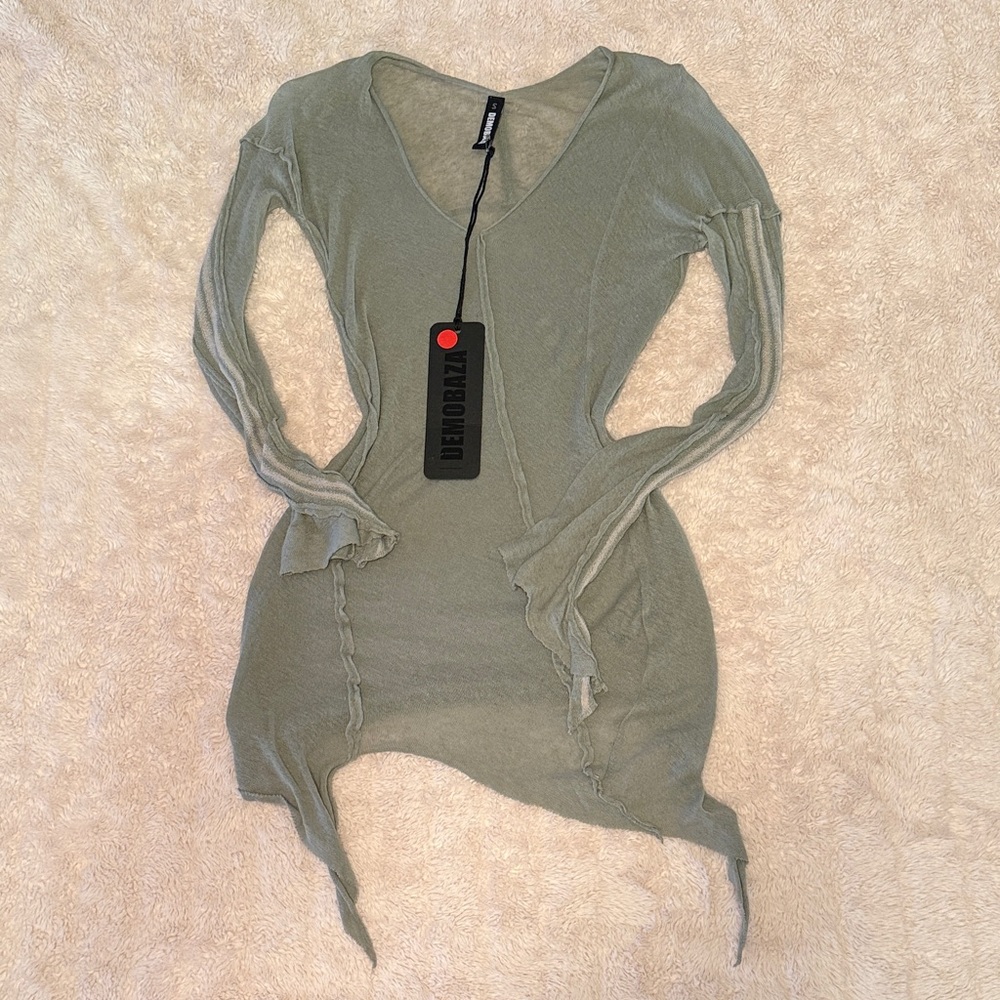 DEMOBAZA Asymmetrical Green Tunic